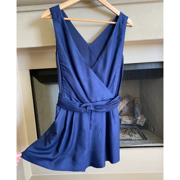 3.1 Phillip Lim Navy Silk Romper, size 0. - Picture 3 of 12